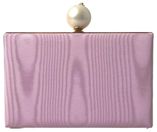 Bolso de mano de noche para fiesta con marco dorado y seda rosa de Dolce & Gabbana