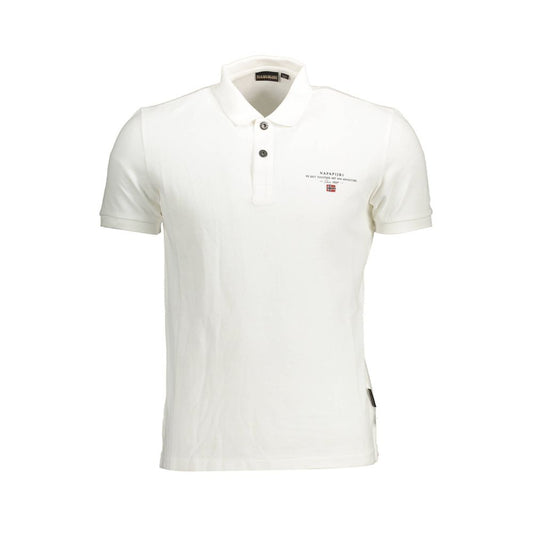 Polo elegante blanco bordado de Napapijri