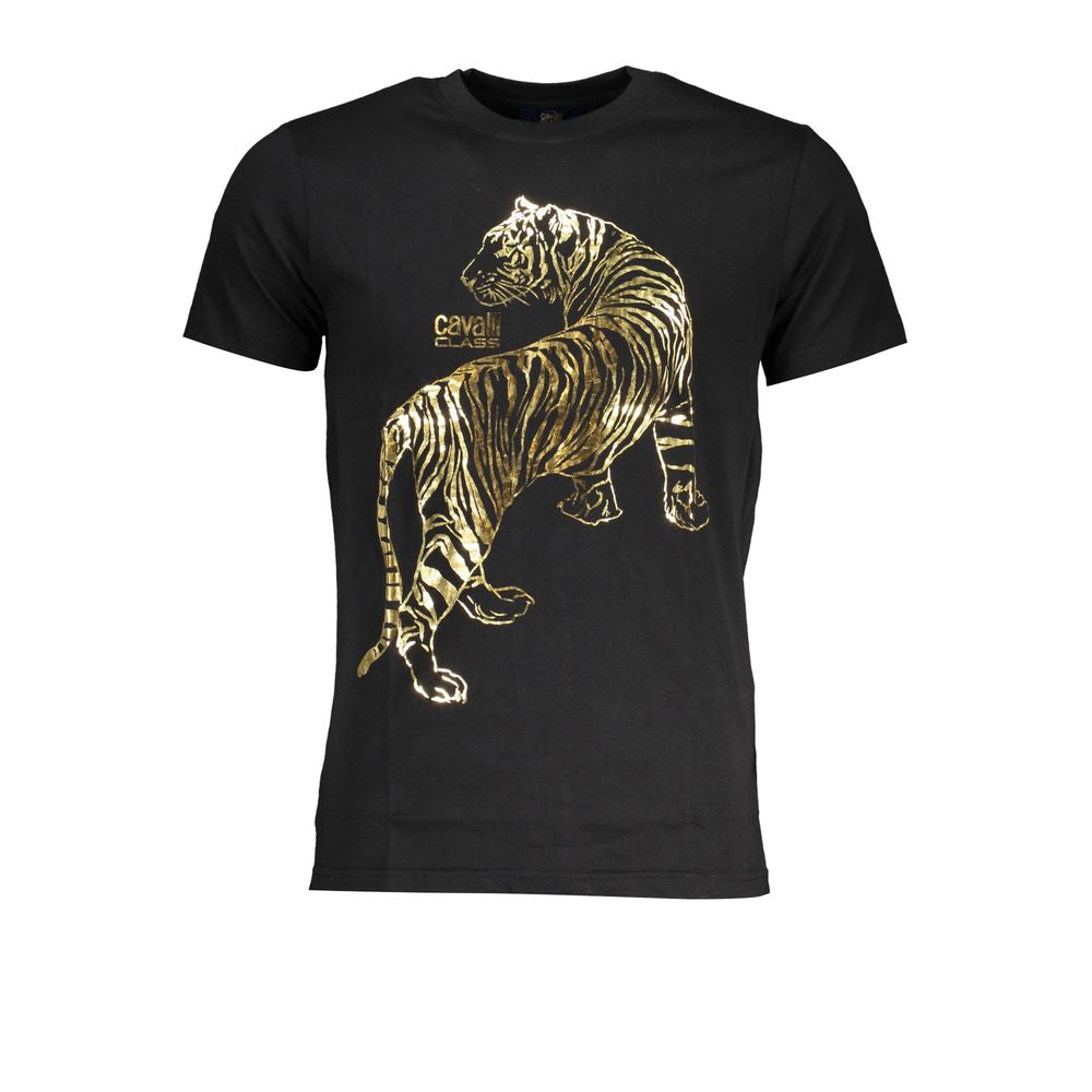 Camiseta de algodón negra Cavalli Class