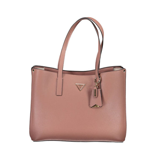 Bolso de mano de polietileno rosa Guess Jeans
