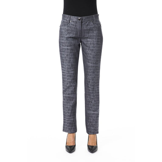 Pantalones de mujer de viscosa negra BYBLOS