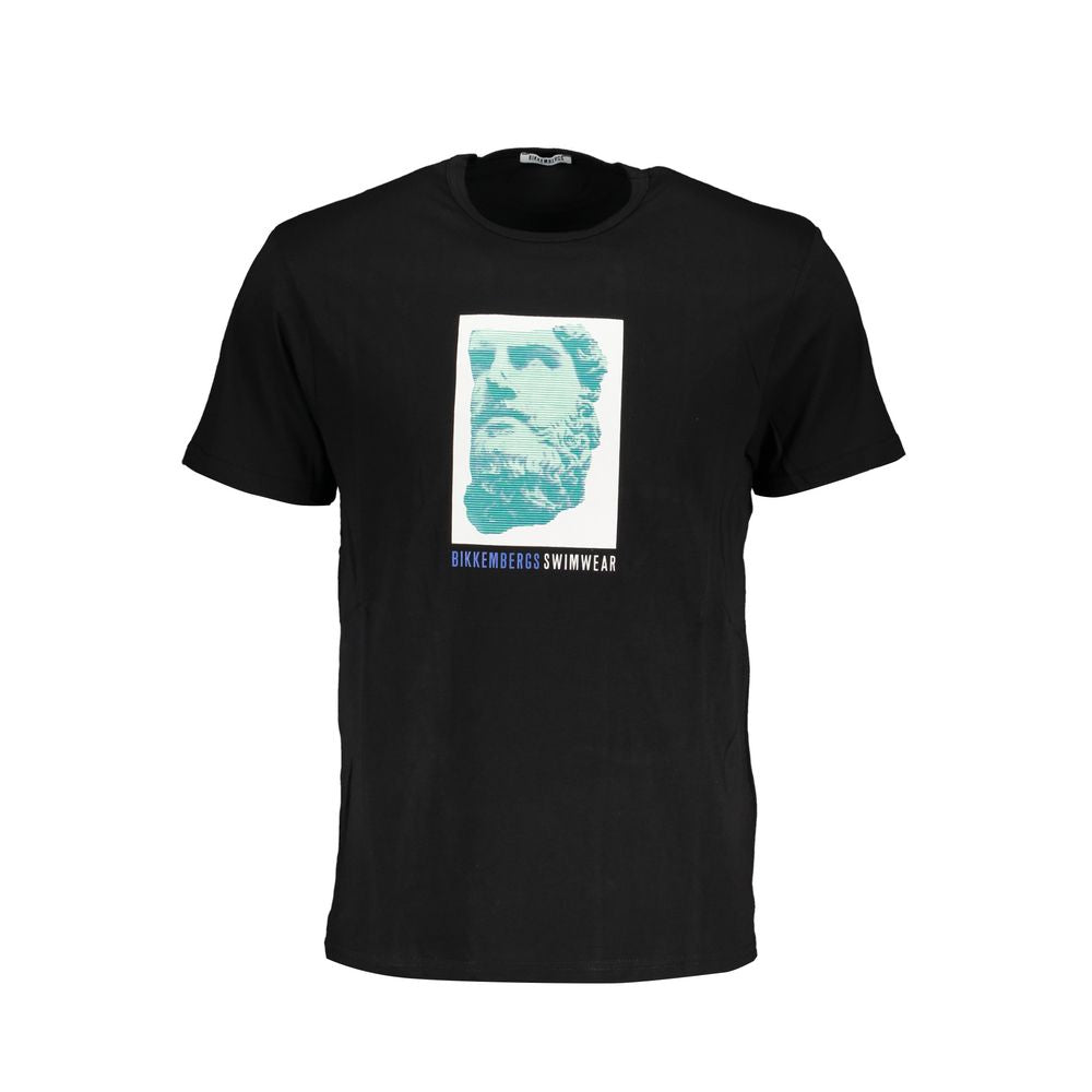 Camiseta de algodón negra Bikkembergs