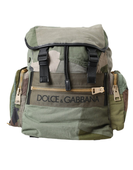 Mochila Dolce & Gabbana con parches en verde militar
