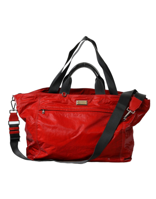 Bolso de mano tipo bandolera de piel de becerro de nailon rojo de Dolce & Gabbana