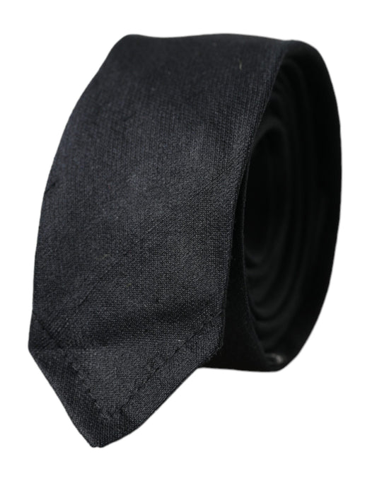 Corbata ajustable Dolce & Gabbana de seda 100 % negra lisa
