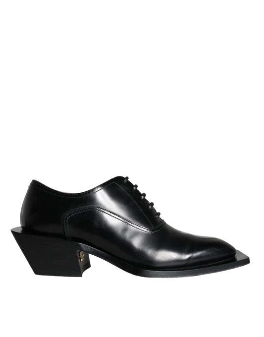 Zapatos Derby de vestir de piel de becerro negra de Dolce & Gabbana para hombre