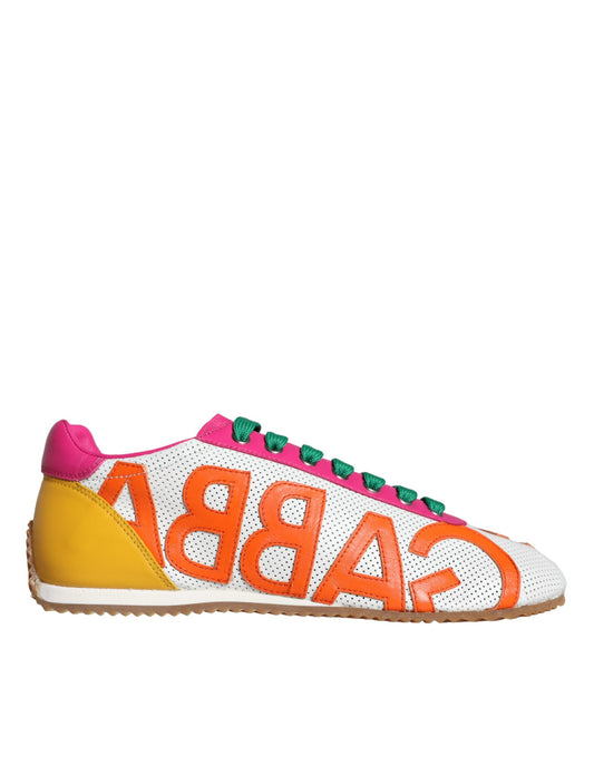 Zapatillas deportivas casuales con logotipo de cuero multicolor de Dolce & Gabbana