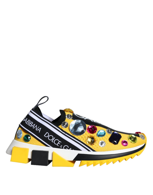 Zapatillas Dolce & Gabbana con cristales Sorrento amarillos para mujer