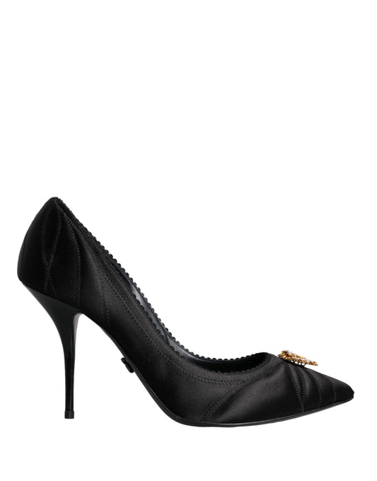 Zapatos de salón con tacón DEVOTION y corazón en negro de Dolce & Gabbana