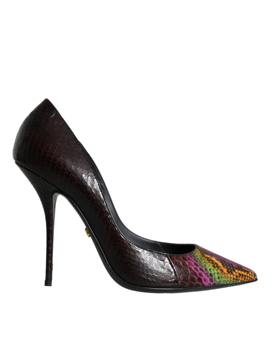 Zapatos de tacón de piel exótica multicolor de Dolce & Gabbana