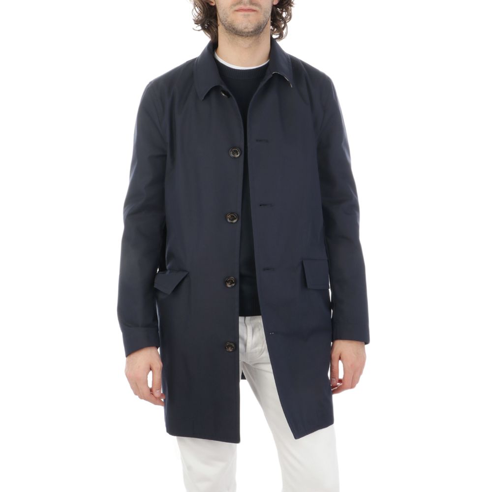 Chaqueta de algodón azul Aquascutum