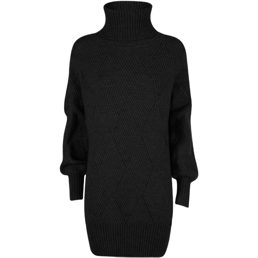 Yes Zee Vestido acrílico negro