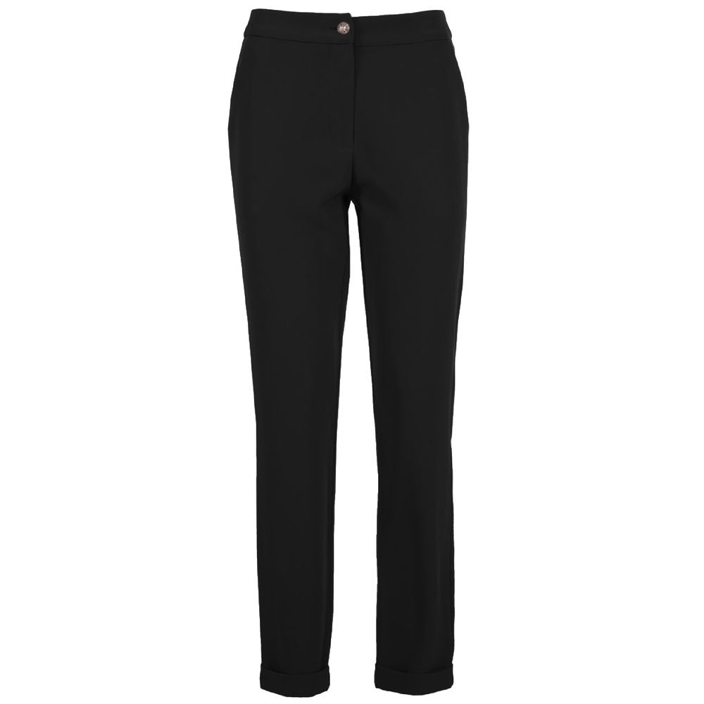 Yes Zee - Pantalones vaqueros y pantalón de poliéster negro