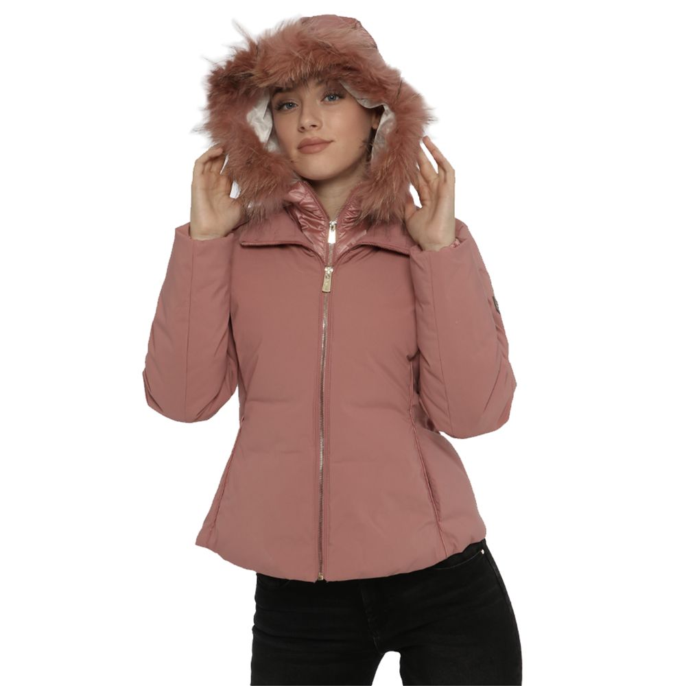 Chaquetas y abrigos de nailon rosa Yes Zee