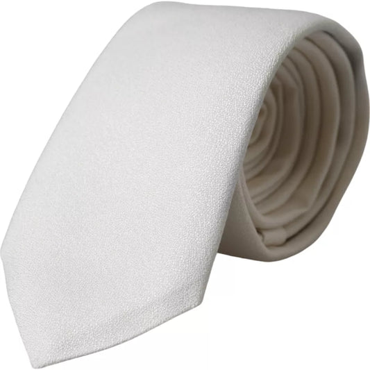 Corbata clásica ajustable de seda blanca para hombre de Dolce & Gabbana