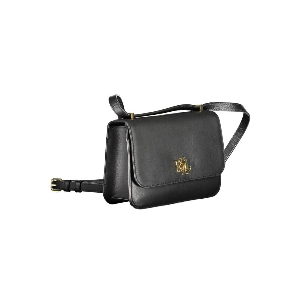 Bolso de mano de cuero negro de Ralph Lauren