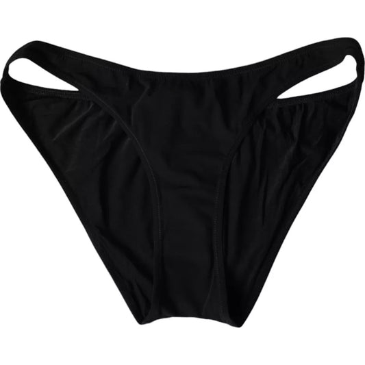 Traje de baño de nailon negro Dolce & Gabbana, parte inferior de bikini para la playa