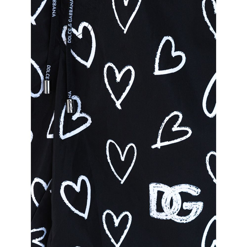 Traje de baño de poliéster negro Dolce & Gabbana