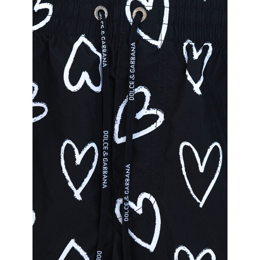 Traje de baño de poliéster negro Dolce & Gabbana