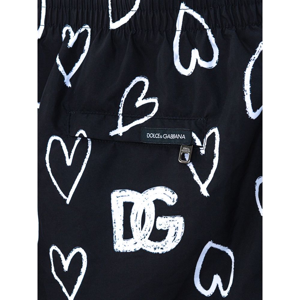 Traje de baño de poliéster negro Dolce & Gabbana