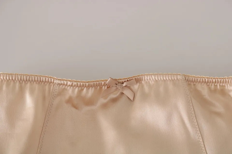 Ropa interior elástica con logo de flores en beige de Dolce & Gabbana