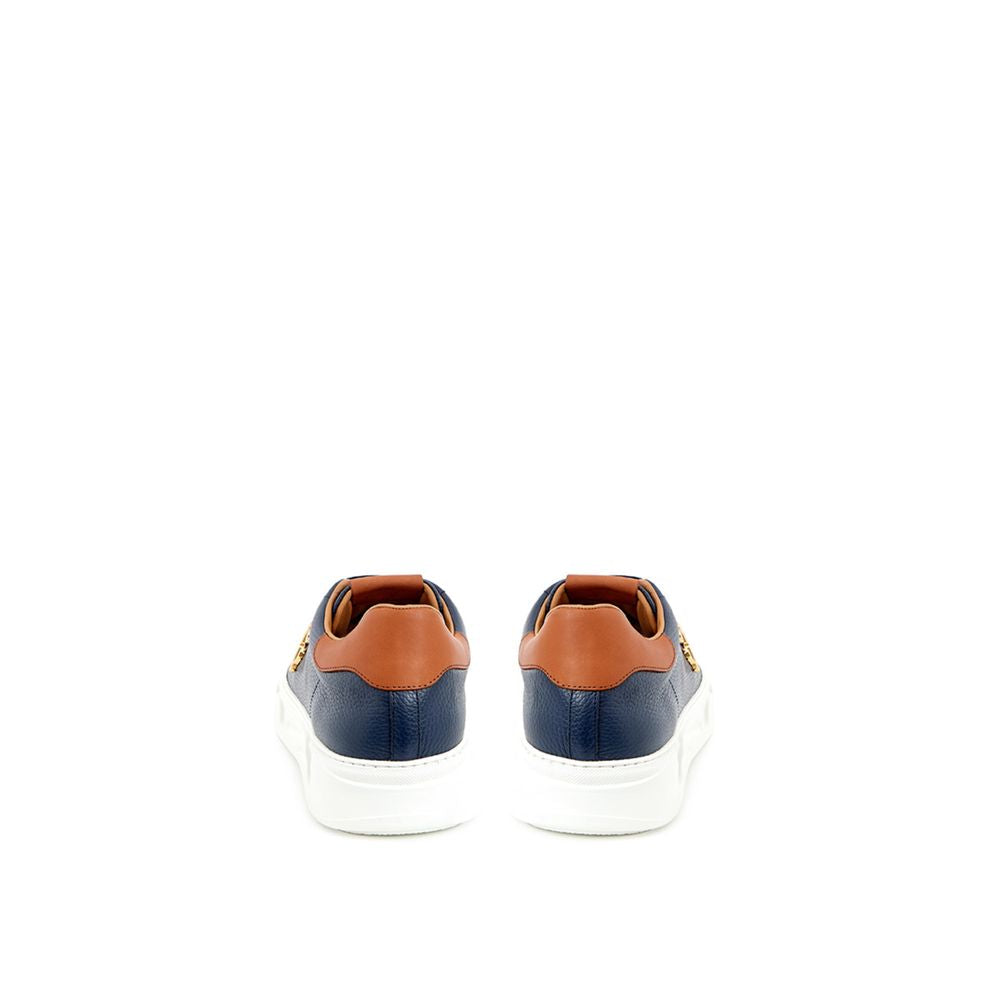 Zapatillas de piel azul Roberto Cavalli