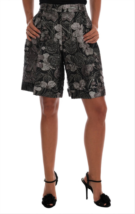 Elegantes shorts de cintura alta con brocado de Dolce & Gabbana