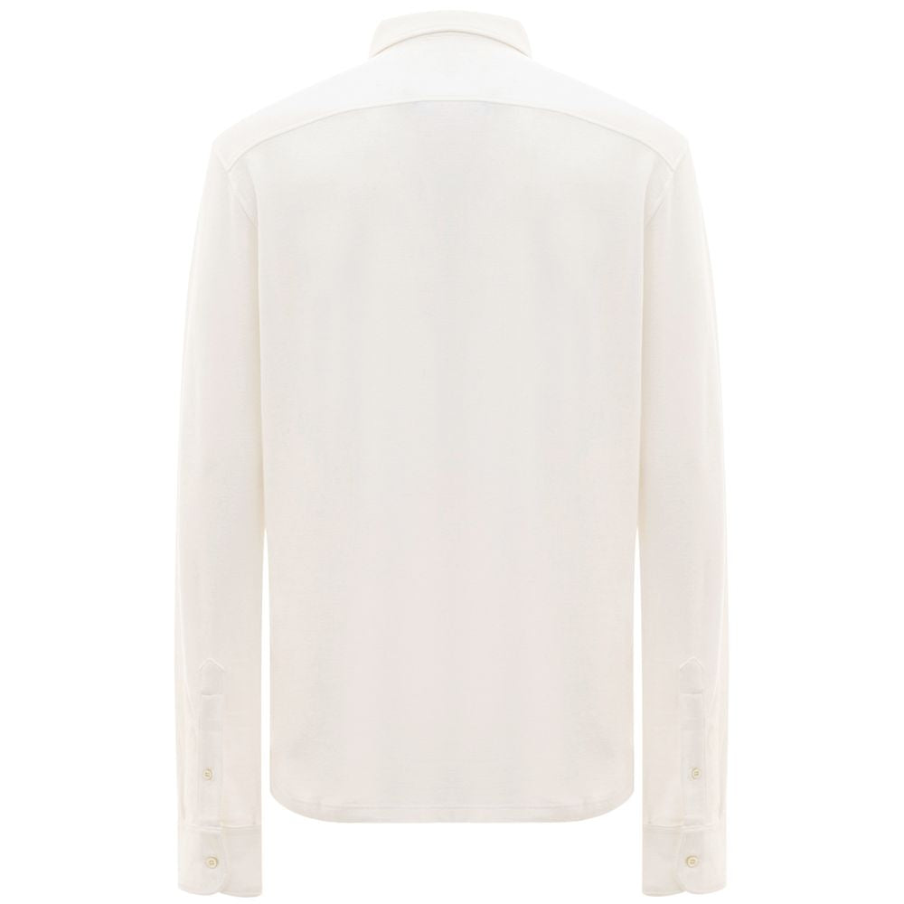 Corneliani White Cotton Polo Shirt