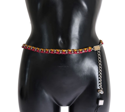 Cinturón elegante con adornos de cristales multicolor de Dolce & Gabbana