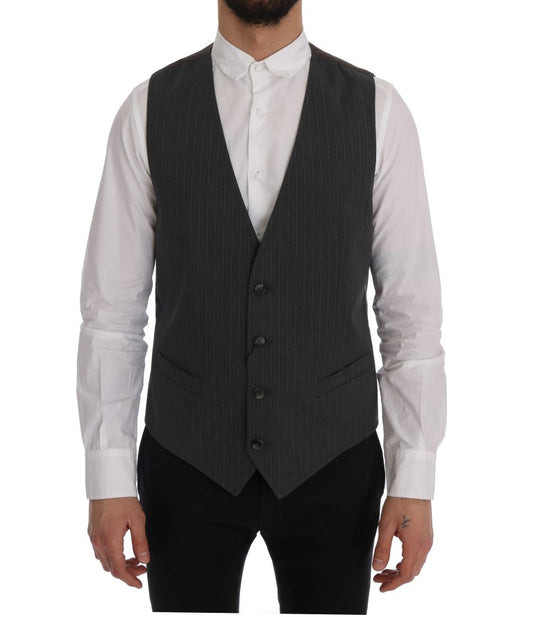 Chaleco elegante de rayas grises de Dolce & Gabbana