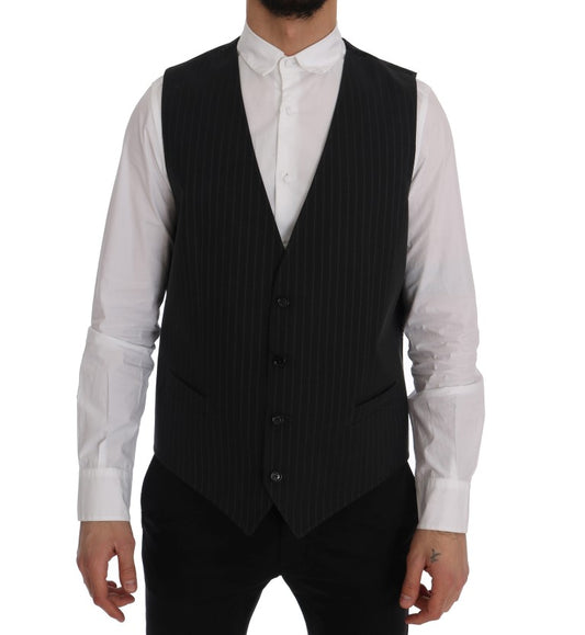 Chaleco elegante de rayas grises para hombre de Dolce & Gabbana