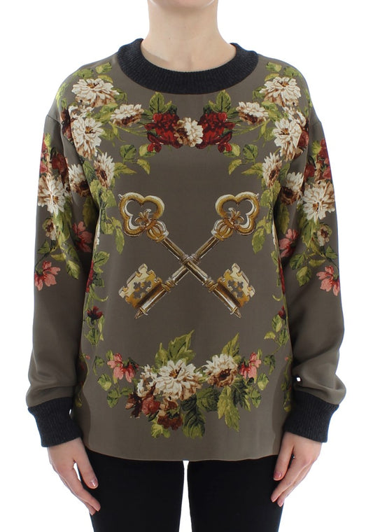 Blusa de seda con cuello redondo Enchanted Sicily de Dolce & Gabbana