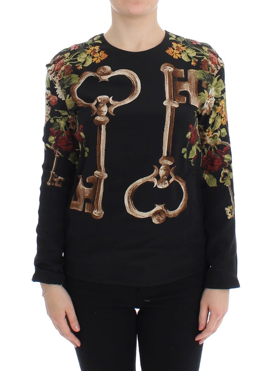 Blusa de seda con estampado medieval elegante de Dolce & Gabbana