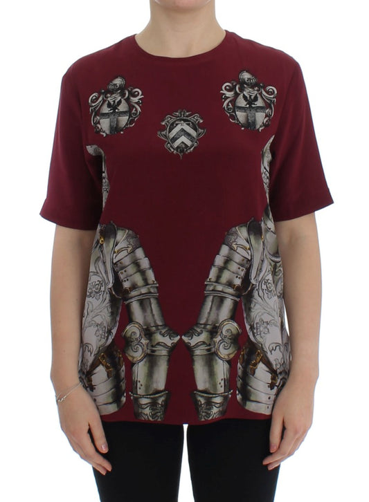 Blusa de seda Enchanted Sicily de Dolce & Gabbana con estampado de caballeros
