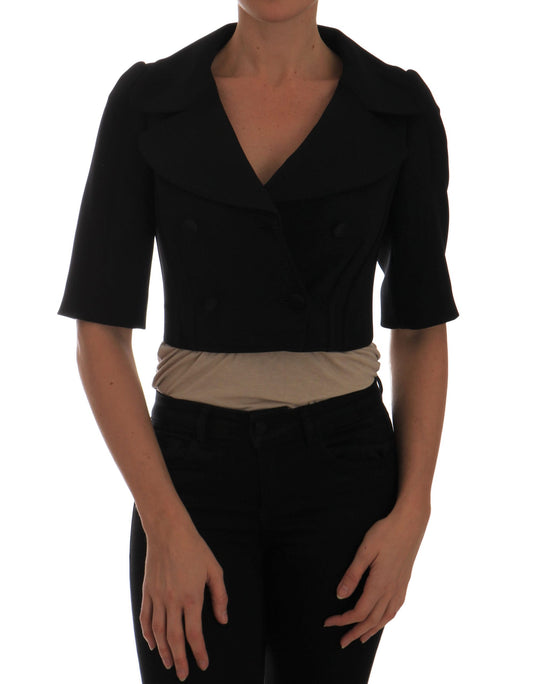 Blazer cruzado negro elegante y corto de Dolce & Gabbana