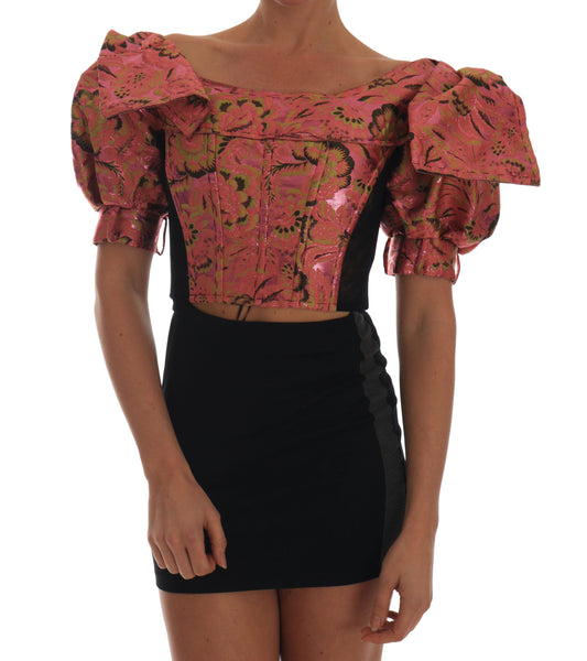 Top corto con mangas abullonadas y diseño etéreo de Dolce & Gabbana