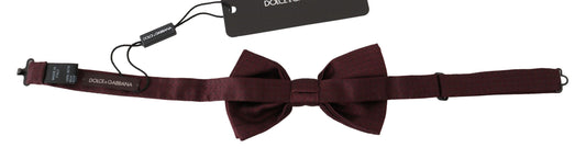 Pajarita elegante de seda con lunares en color granate de Dolce & Gabbana