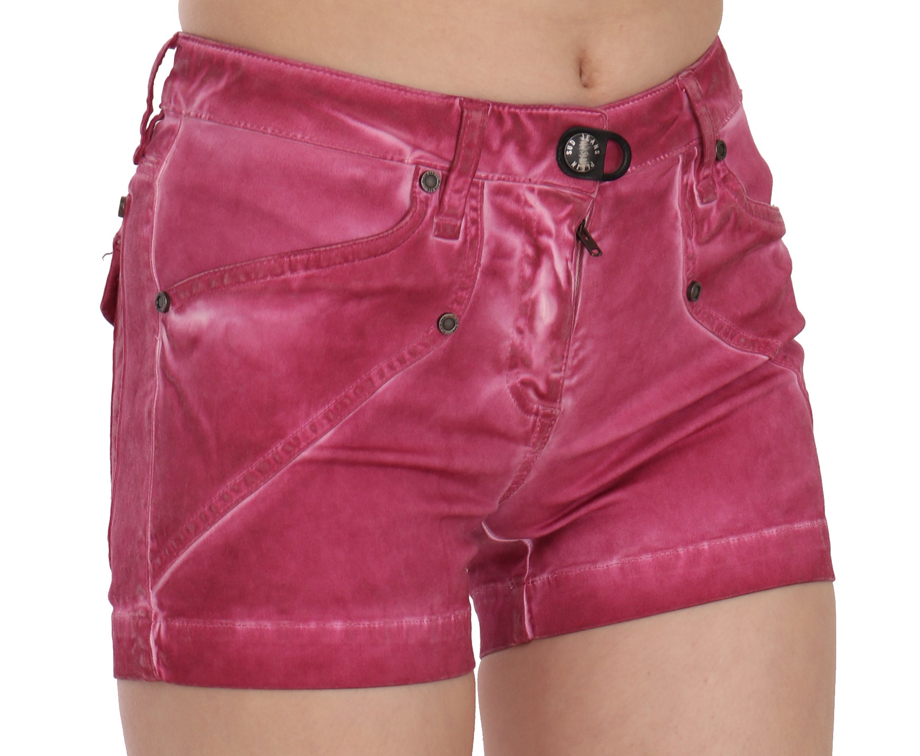 Pantalones cortos vaqueros lavados en rosa chic de PLEIN SUD