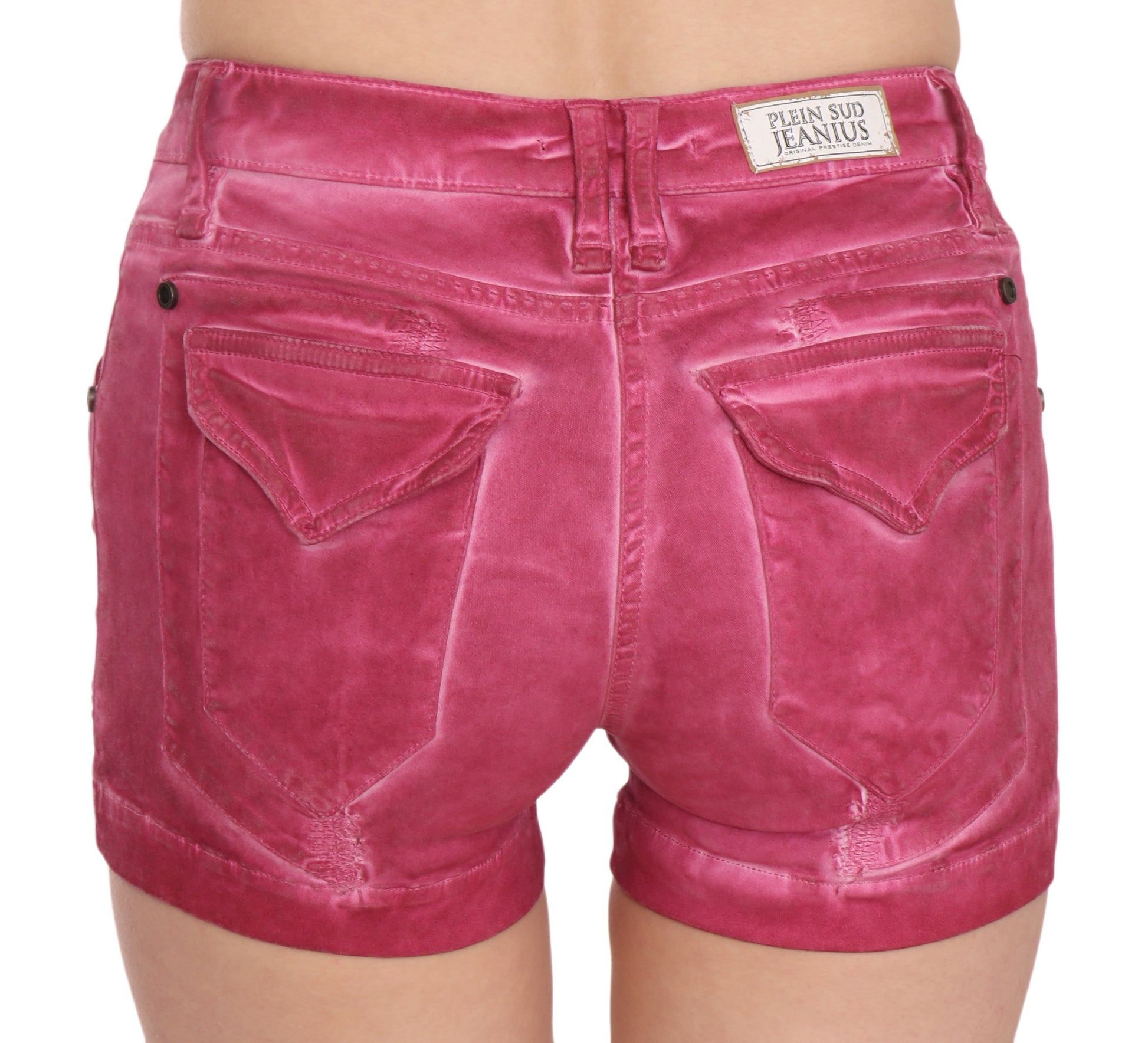 Pantalones cortos vaqueros lavados en rosa chic de PLEIN SUD