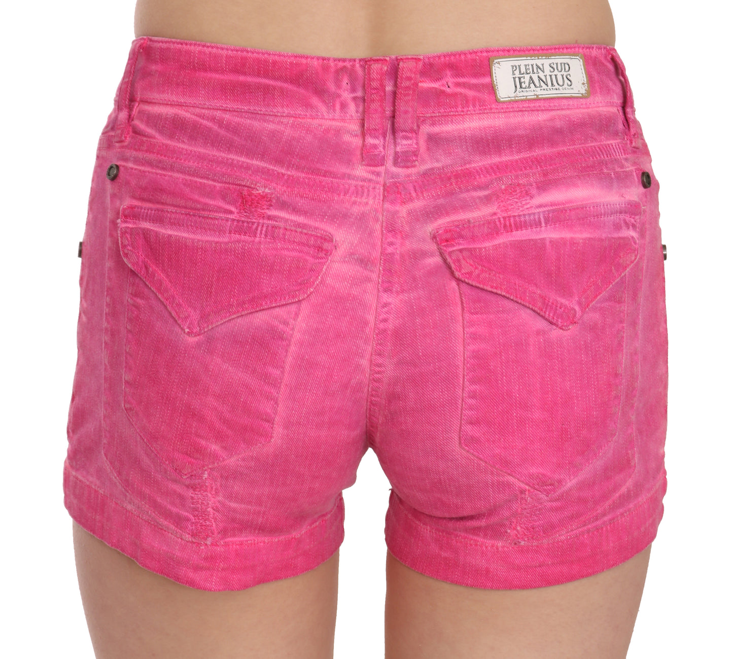 Mini shorts elegantes de cintura media en color rosa de PLEIN SUD