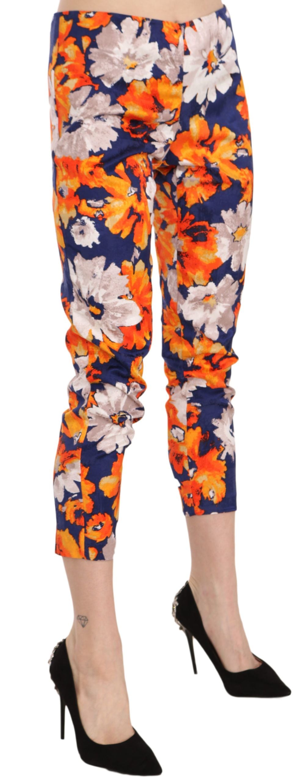 Pantalones ajustados de cintura media con estampado floral de LANACAPRINA