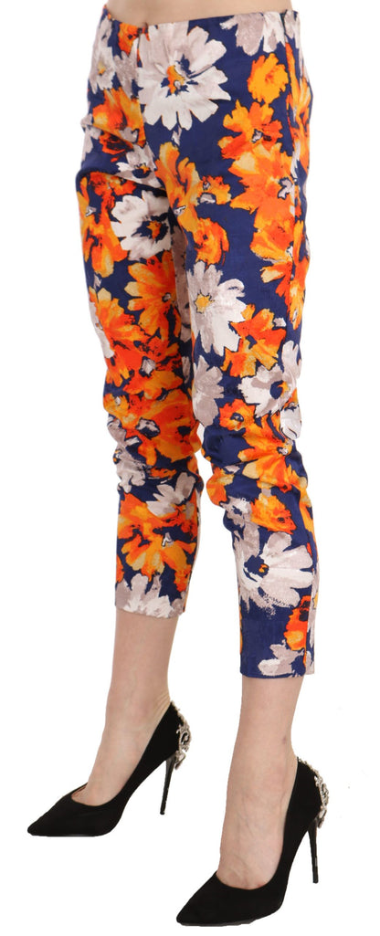 Pantalones ajustados de cintura media con estampado floral de LANACAPRINA