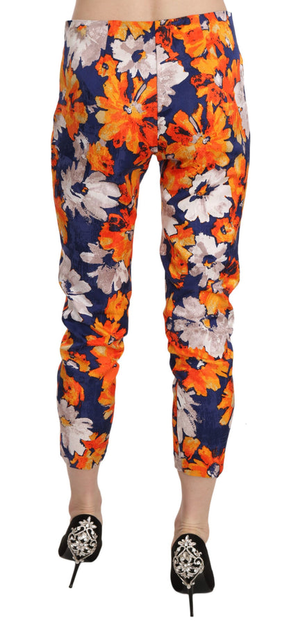 Pantalones ajustados de cintura media con estampado floral de LANACAPRINA