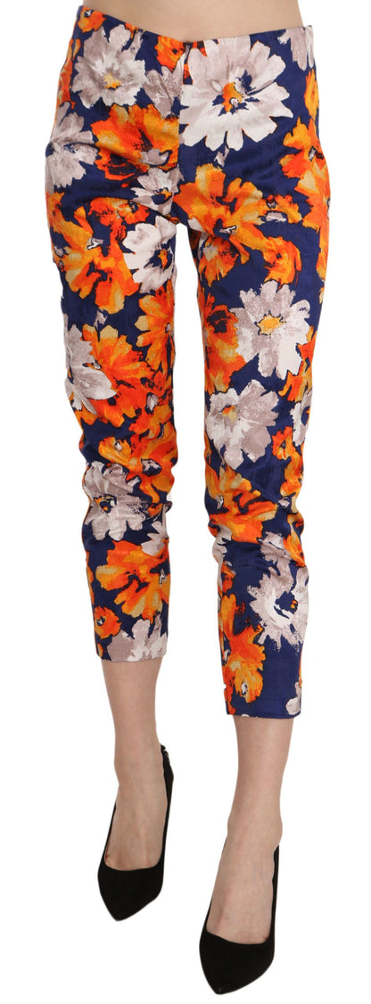 Pantalones ajustados de cintura media con estampado floral de LANACAPRINA