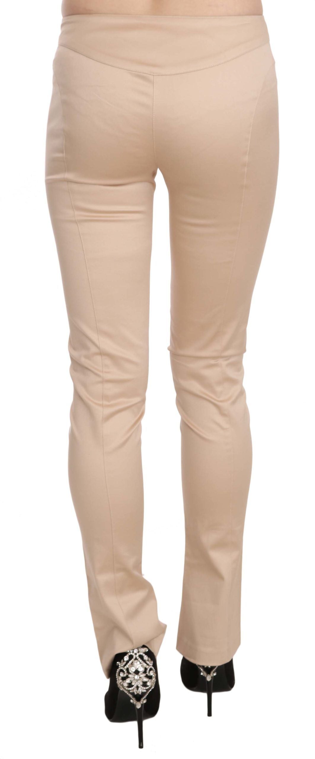 Pantalones pitillo elegantes de talle bajo en color crema de Just Cavalli