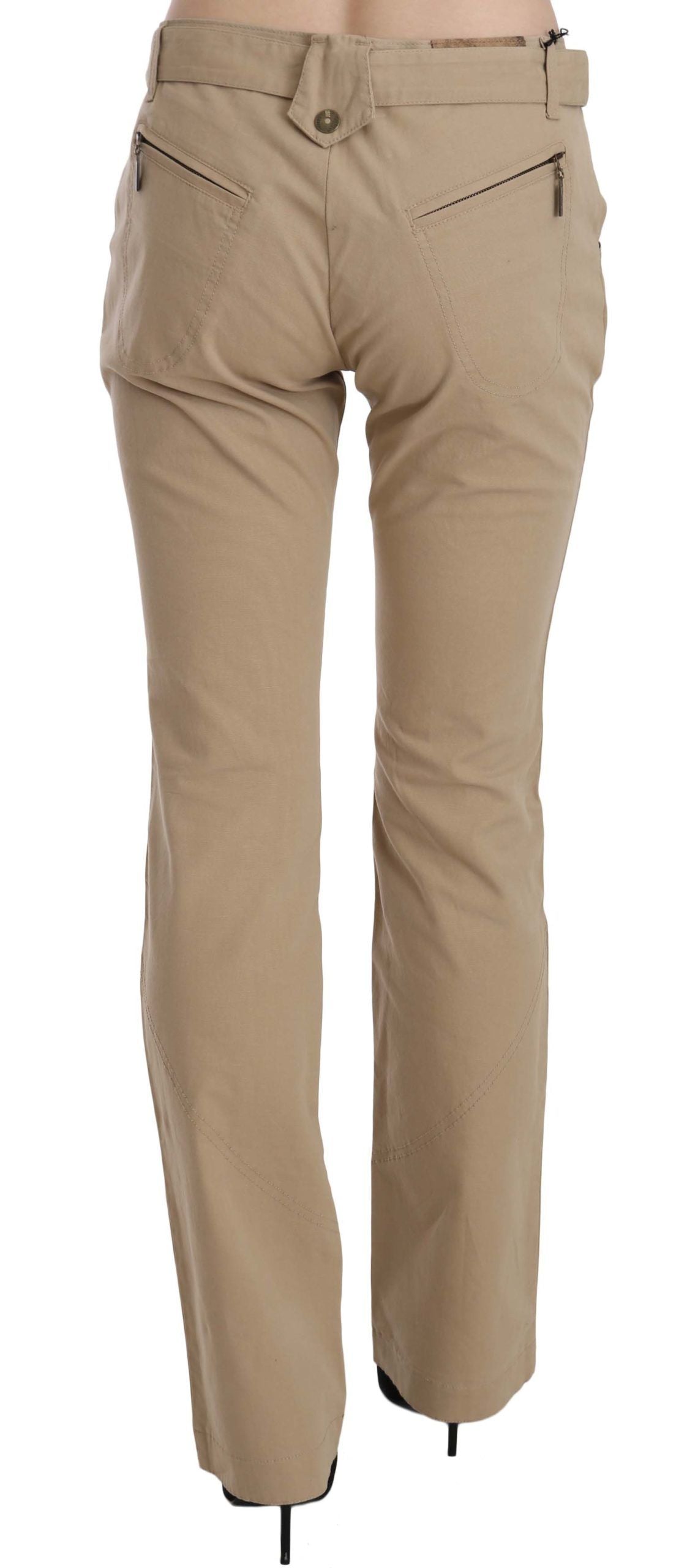 Pantalones rectos de cintura media en color beige de Just Cavalli