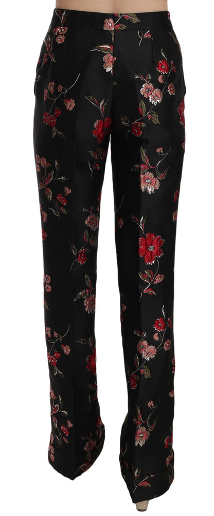 Pantalones de corte recto con estampado floral elegante de Dolce &amp; Gabbana