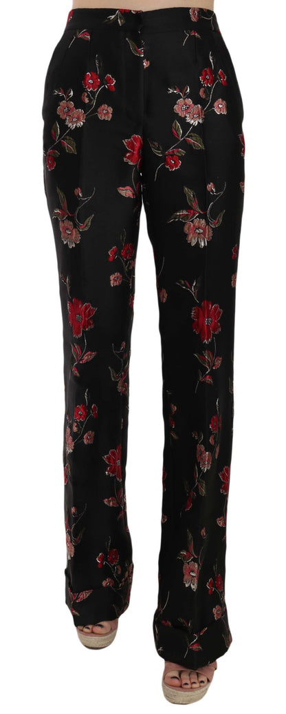 Pantalones de corte recto con estampado floral elegante de Dolce &amp; Gabbana