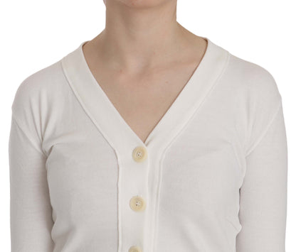 Blusa tipo cárdigan corta con cuello en V elegante de BYBLOS en color blanco