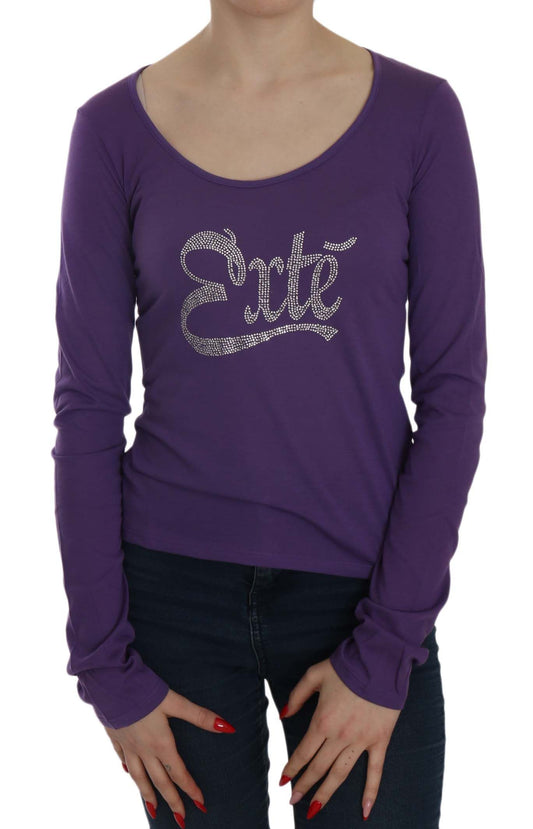 Blusa con escote en U adornada con cristales Exte